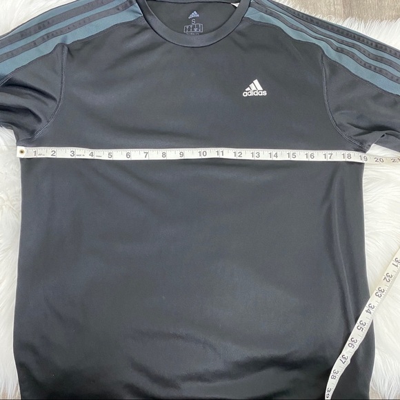 Adidas Black 3-Stripe Short Sleeve Climalite Tee - Picture 5 of 6